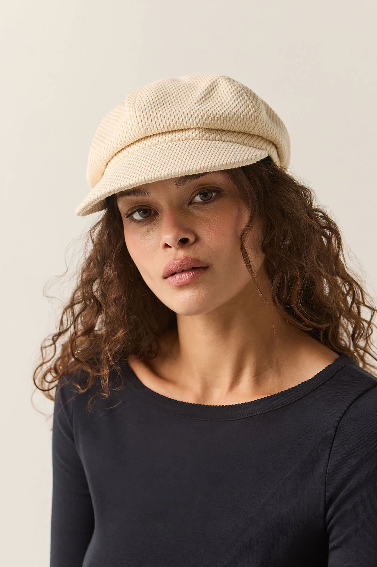 Women's Bailey Cap in the color Cream - Women's Front View
