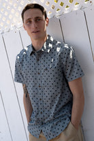 Men's Charter Print Short Sleeve Shirt in the color Micro Street Tile - Men's Lifestyle image