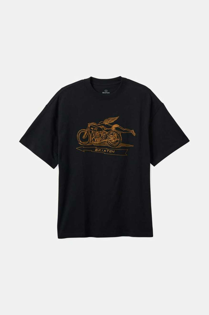 Brixton 20th Anniversary Flyer Heavyweight Relaxed T-Shirt - Black Classic Wash