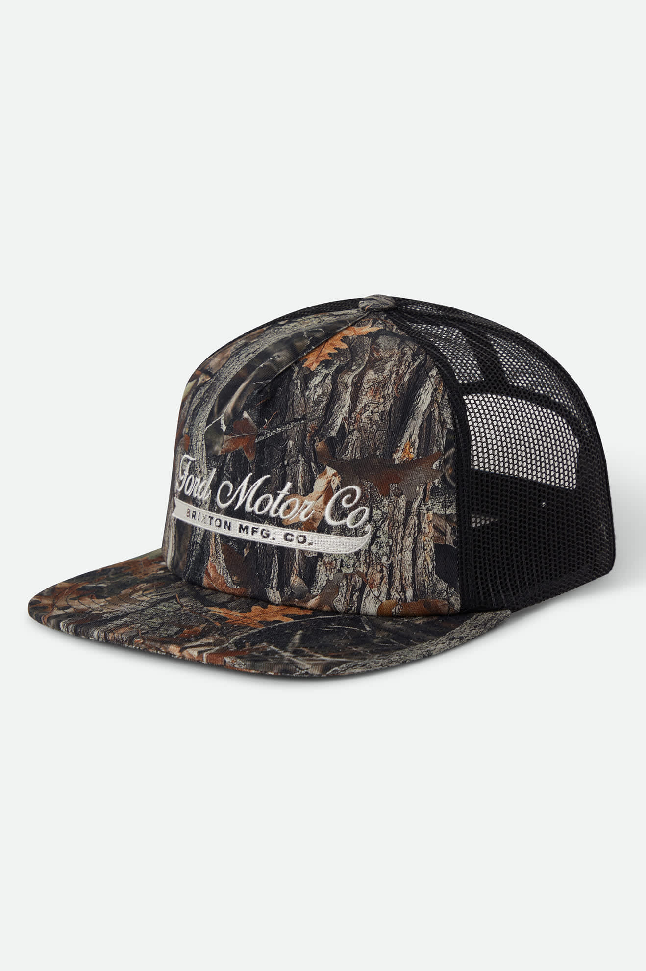 Unisex Ford X Brixton Trucker Hat in the color Boxwood Green - Front Product View