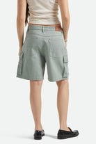 Women's The Alba Baggy Carpenter Short in the color Washed Sage Green - Women's Back View
