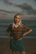 Women's Carefree Organic Garment Dye Lounge Short in the color Washed Mediterranean Teal - Men's Lifestyle image