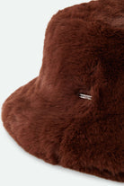 Women's Ellee Cozy Bucket Hat in the color Toffee Faux Fur - Additional Laydown image