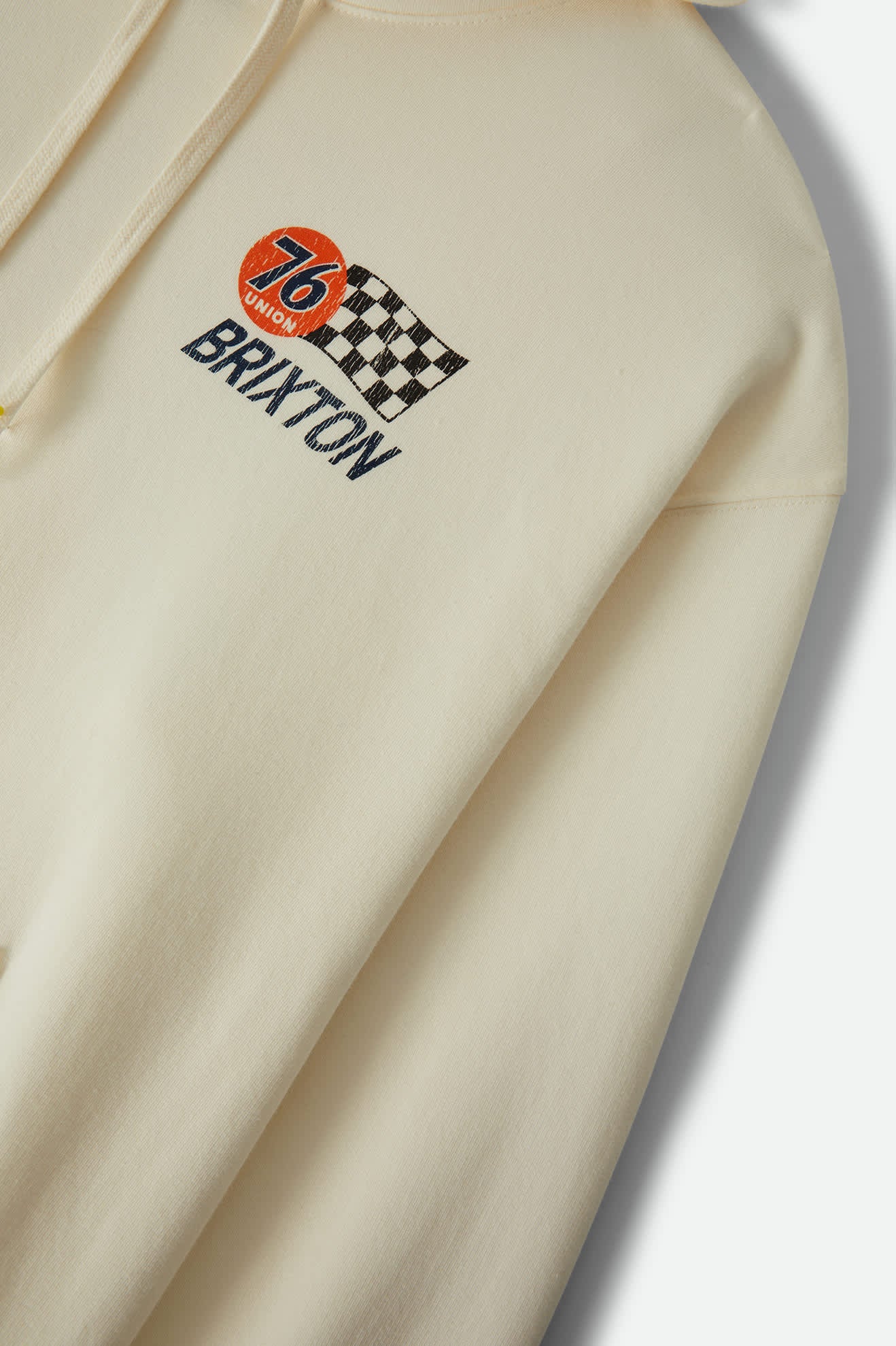 Men's 76 Finish Line Hoodie in the color Washed Off White - Additional Laydown image