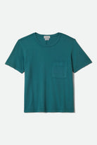 Women's Carefree Organic Garment Dye Perfect T-Shirt in the color Washed Mediterranean Teal - Front Product View