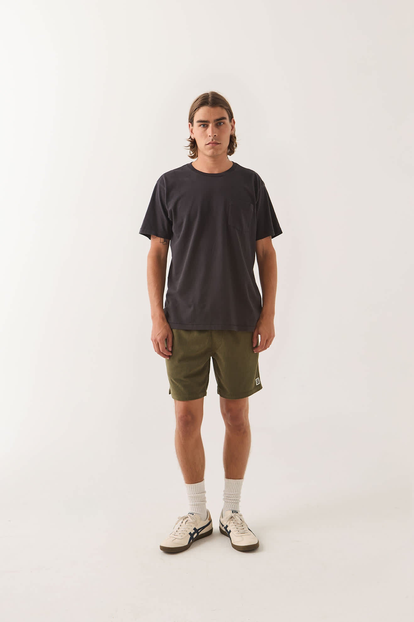 Men's Everyday Corduroy Short in the color Dark Olive - Men's Front View