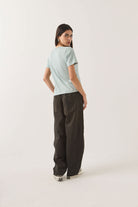 Women's Utility Everyday Barrel Pant in the color Washed Black - Women's Back View