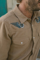 Men's Waylon Lightweight Overshirt in the color Khaki - Men's Lifestyle image