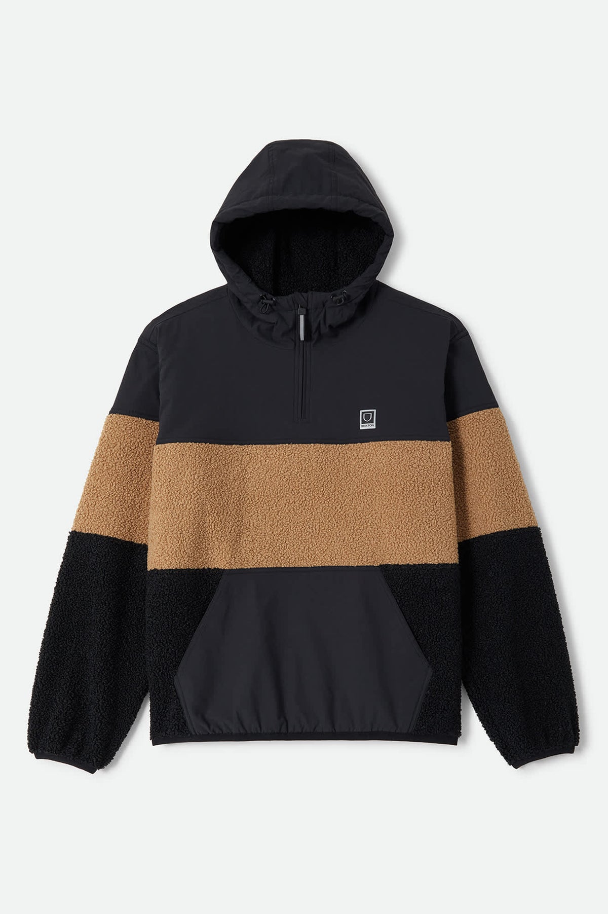 Men's Journey Tech Hoodie Fleece in the color Black/Sand - Front Product View