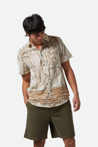 Men's Charter Print S/S Shirt in the color Whitecap Scenic Trip - Men's Front View