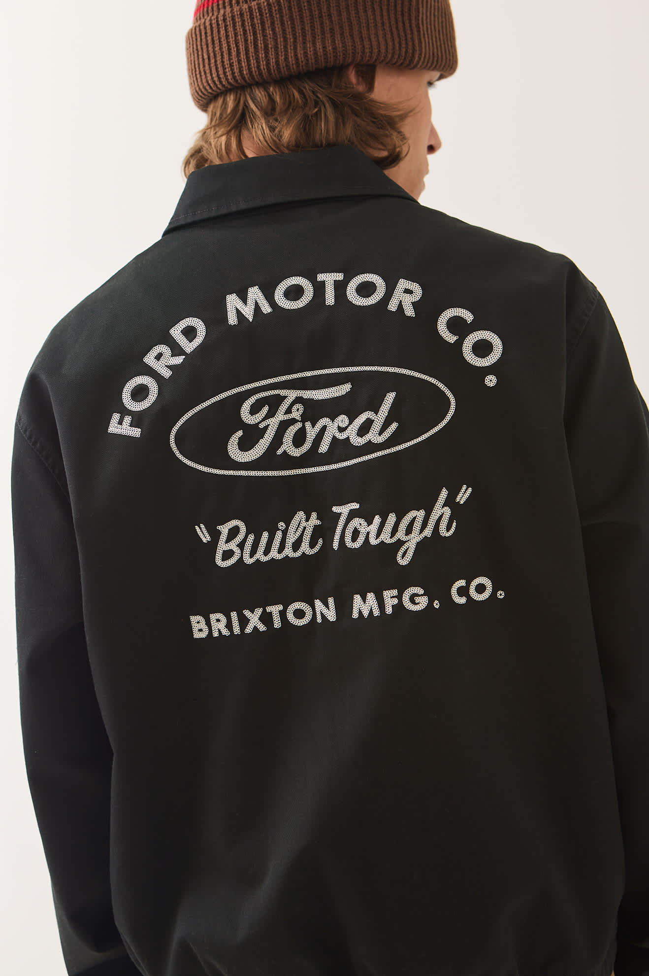 Unisex Ford Built Tough Harrington Jacket in the color Burnt Rubber - Additional Fit image
