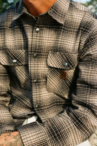 Men's Builders Bowery Stretch Water Resistant L/S Flannel in the color Black/Cinder Grey - Men's Lifestyle image