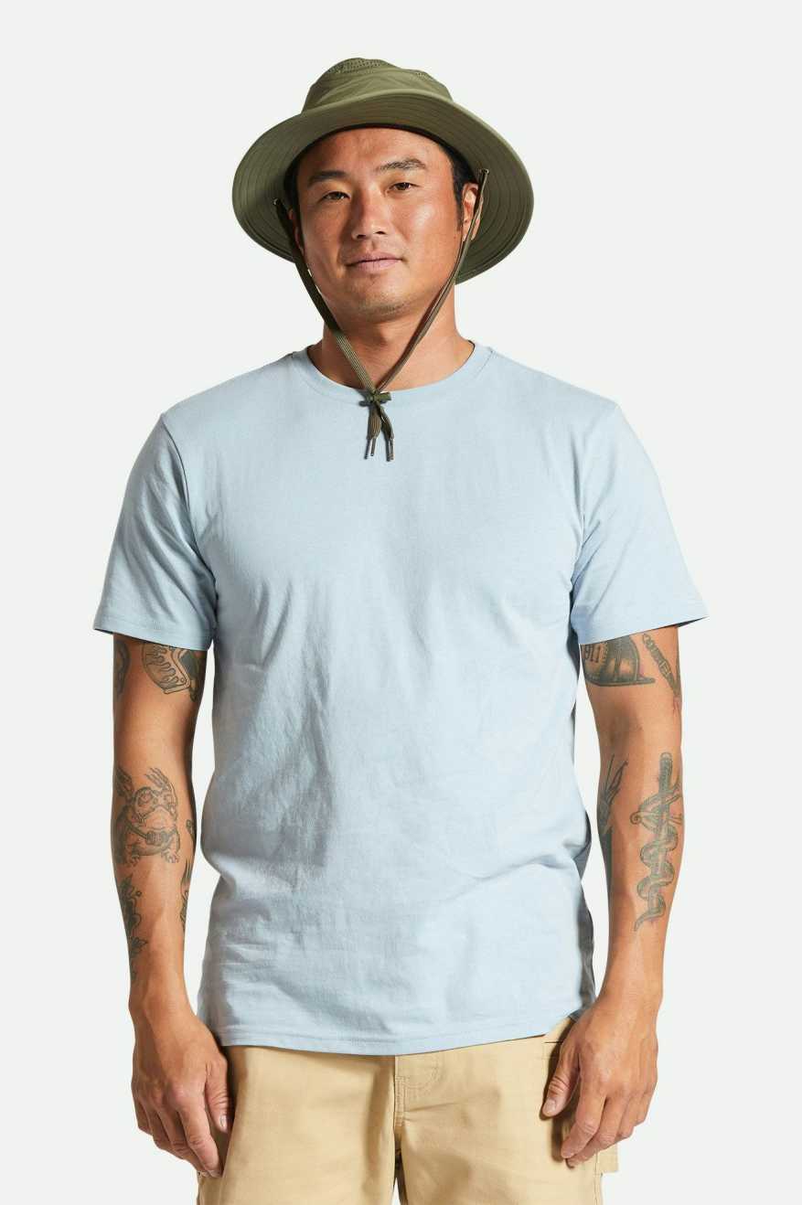 Premium Cotton S/S Tailored T-Shirt - Dusty Blue