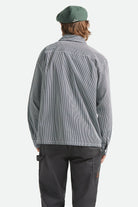 Men's Journey Lightweight Long Sleeve Shirt in the color Navy/White Stripe - Men's Back View
