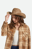 Women's Mesquite Cozy Cowboy Hat in the color Khaki - Women's Side View