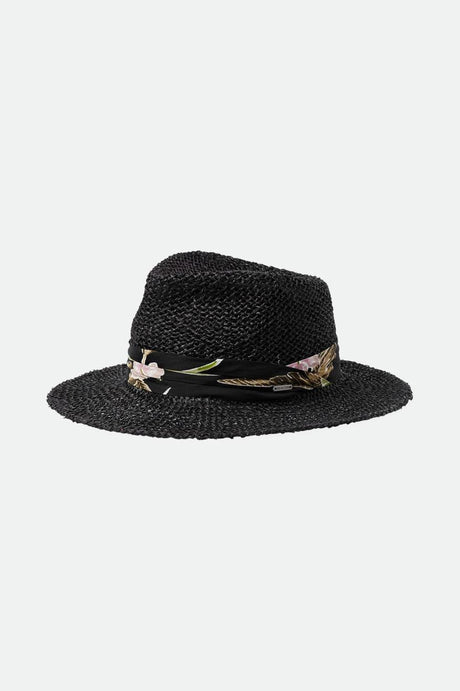 Aloha Straw Fedora - Black/Black