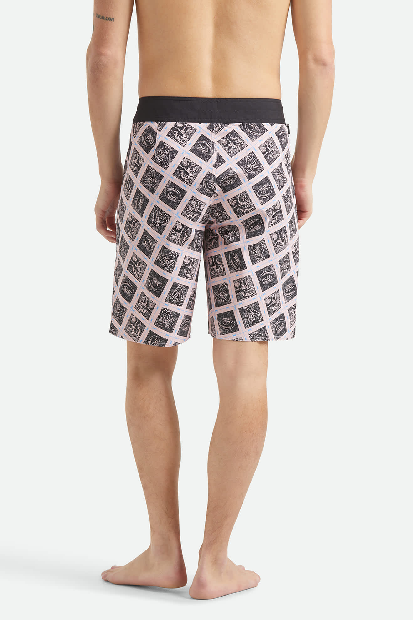 Men's Blitz Boardshort 19" in the color Silver Pink/Black - Men's Back View