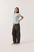 Women's Utility Everyday Barrel Pant in the color Washed Black - Women's Side View