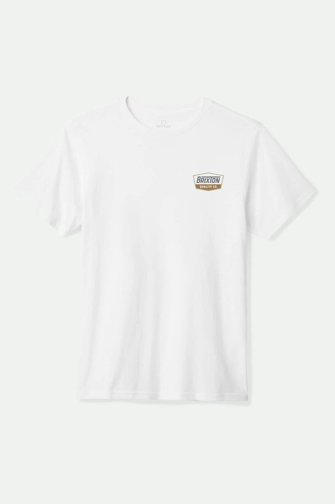 Men's Regal S/S Standard T-Shirt in the color White/Charcoal/Light Brown - Front Product View