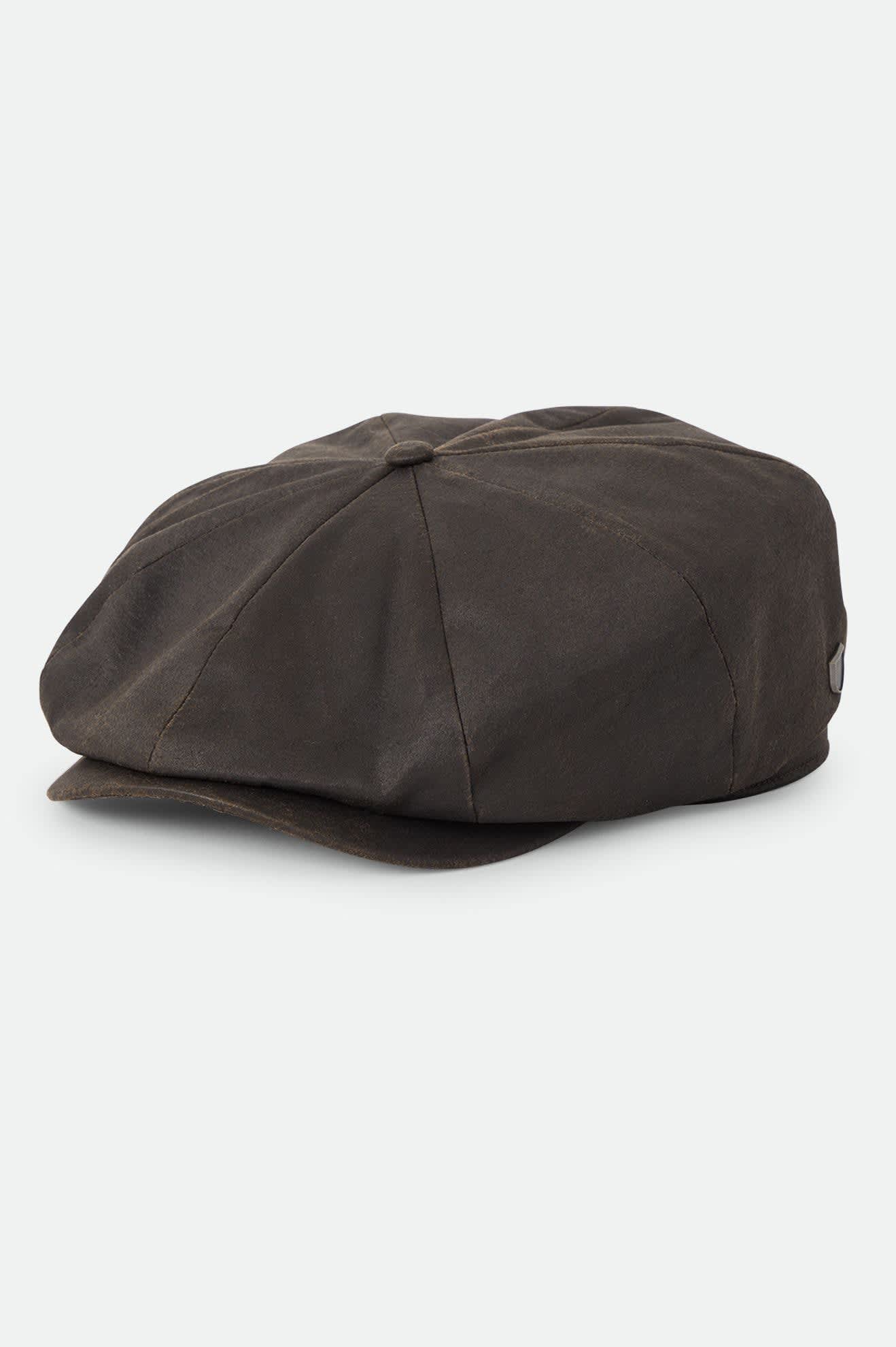 Unisex Brood Baggy Flannel Snap Cap in the color Brown Faux Leather - Front Product View