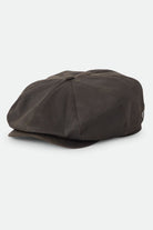 Unisex Brood Baggy Flannel Snap Cap in the color Brown Faux Leather - Front Product View