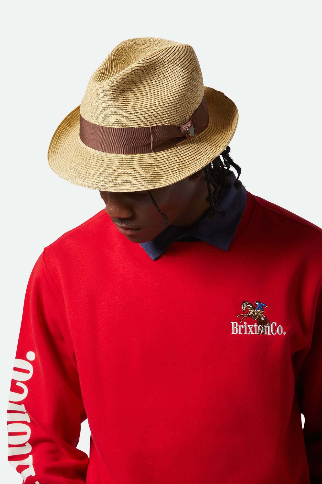 Unisex Horton Convertabrim Packable Fedora in the color Dark Tan/Light Brown - Men's Front View