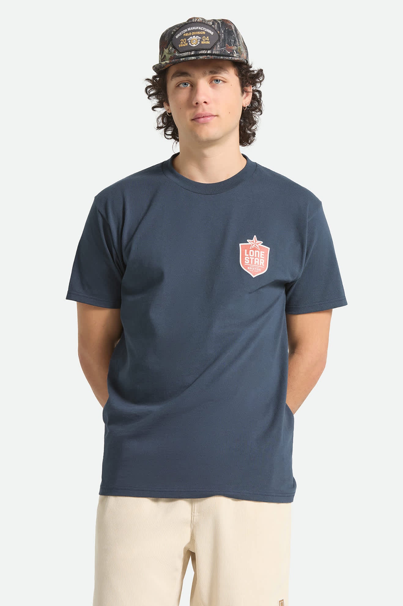 Men's Lone Star Desertscape Short Sleeve Standard T-Shirt in the color Navy - Men's Front View