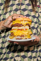 Men's Burger She Wrote Shirt in the color Black/Green Tile - Men's Lifestyle image