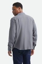 Men's Bowery Lightweight Ultra Soft Flannel in the color Future Grey - Men's Back View