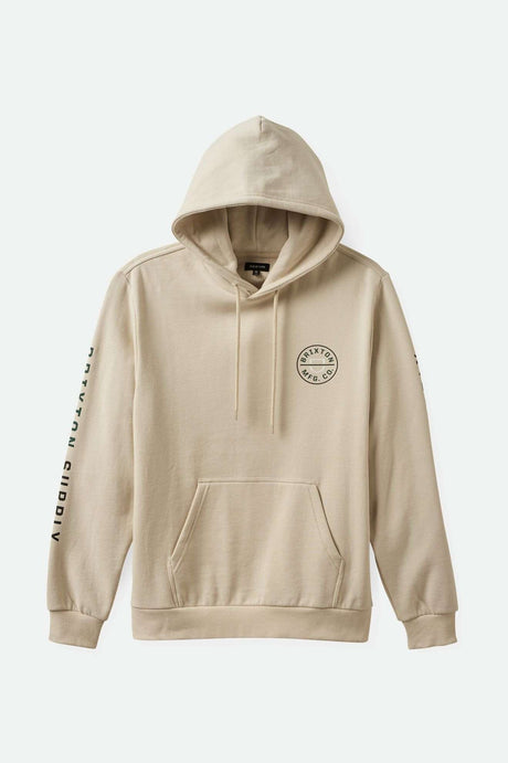 Brixton Men's Crest Hoodie - Beige/Black/Pine Needle | Main