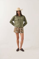 Women's Utopia Overshirt in the color Washed Olive Surplus - Women's Front View