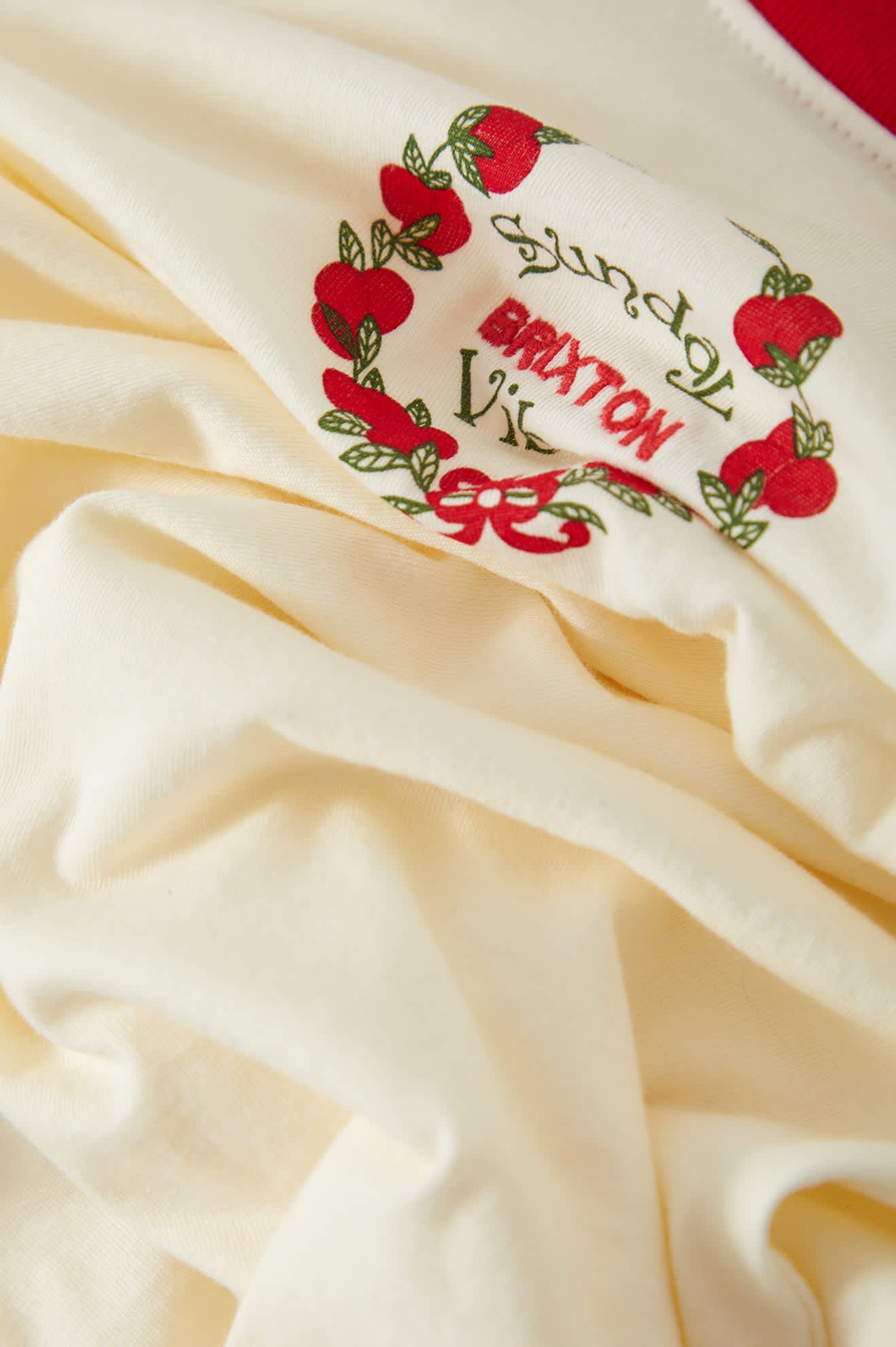 Women's Sunday Vibes Slim Crew T-Shirt in the color Off White - Additional Laydown image