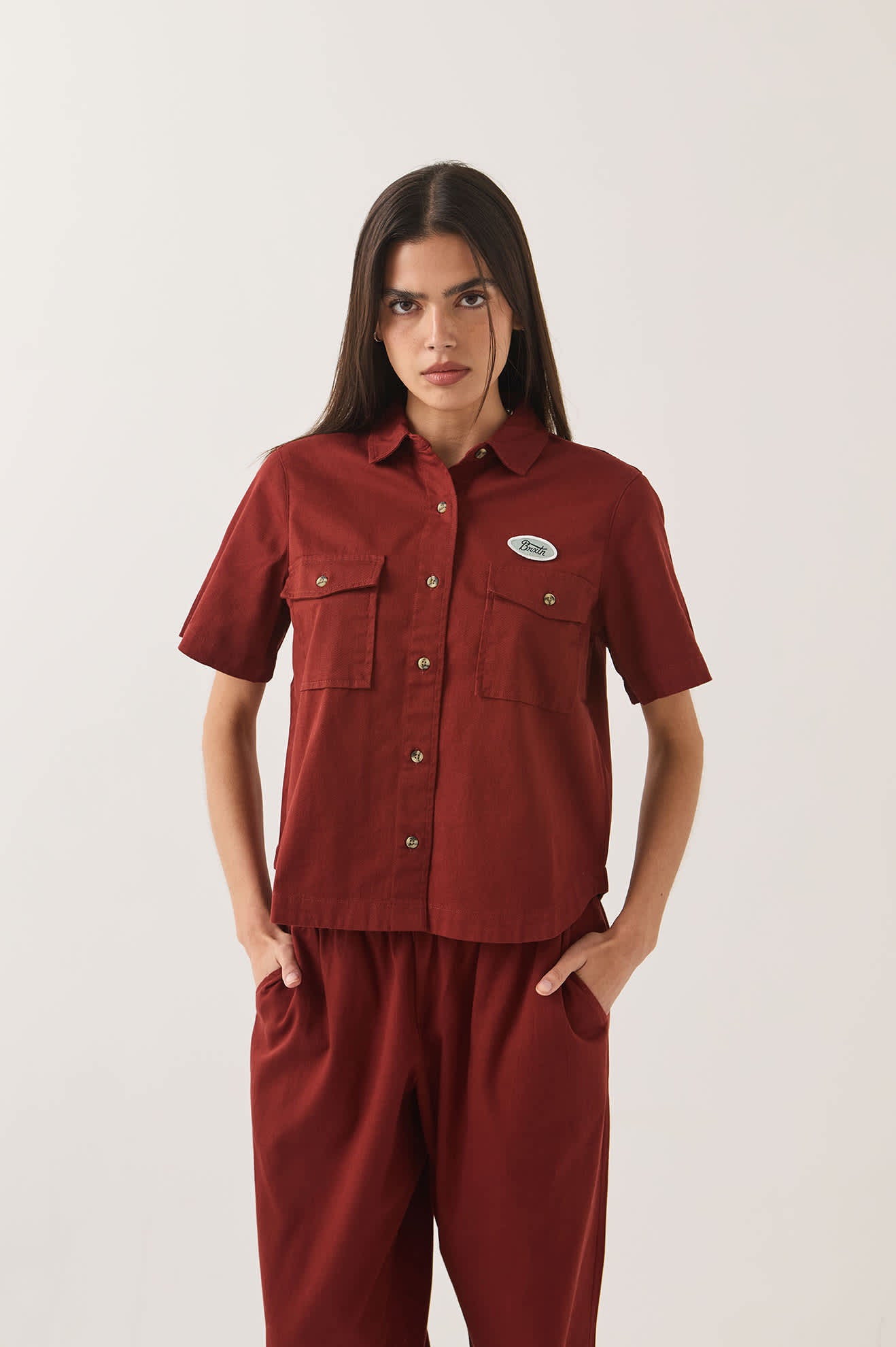 Women's Mechanics Women's Shirt in the color Dark Brick - Additional Fit image