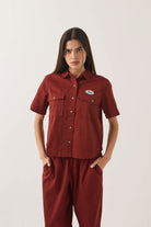 Women's Mechanics Women's Shirt in the color Dark Brick - Additional Fit image