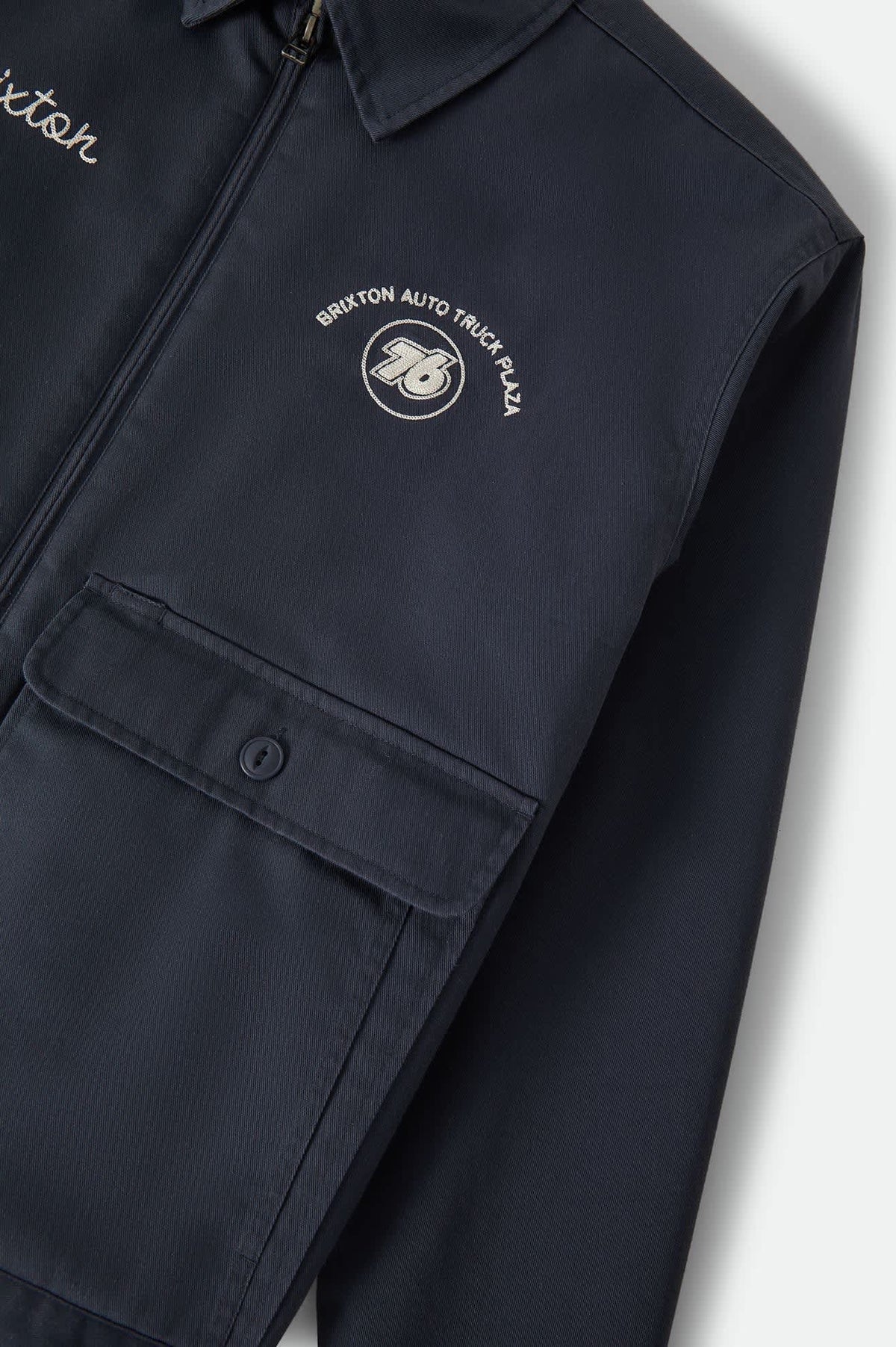 Men's 76 Mechanics Jacket in the color Washed Navy - Additional Laydown image