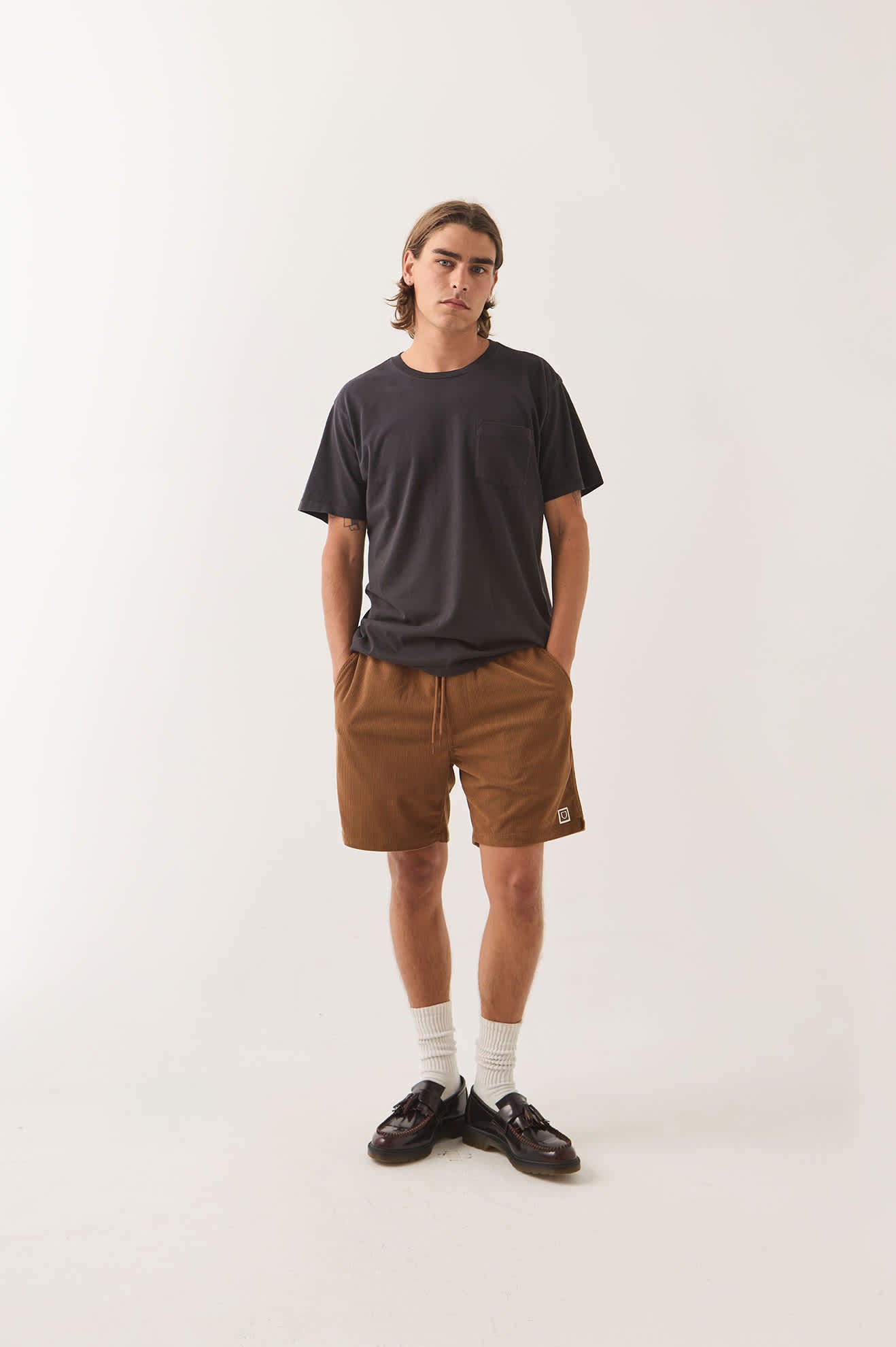 Men's Everyday Corduroy Short in the color Tobacco Brown - Men's Front View