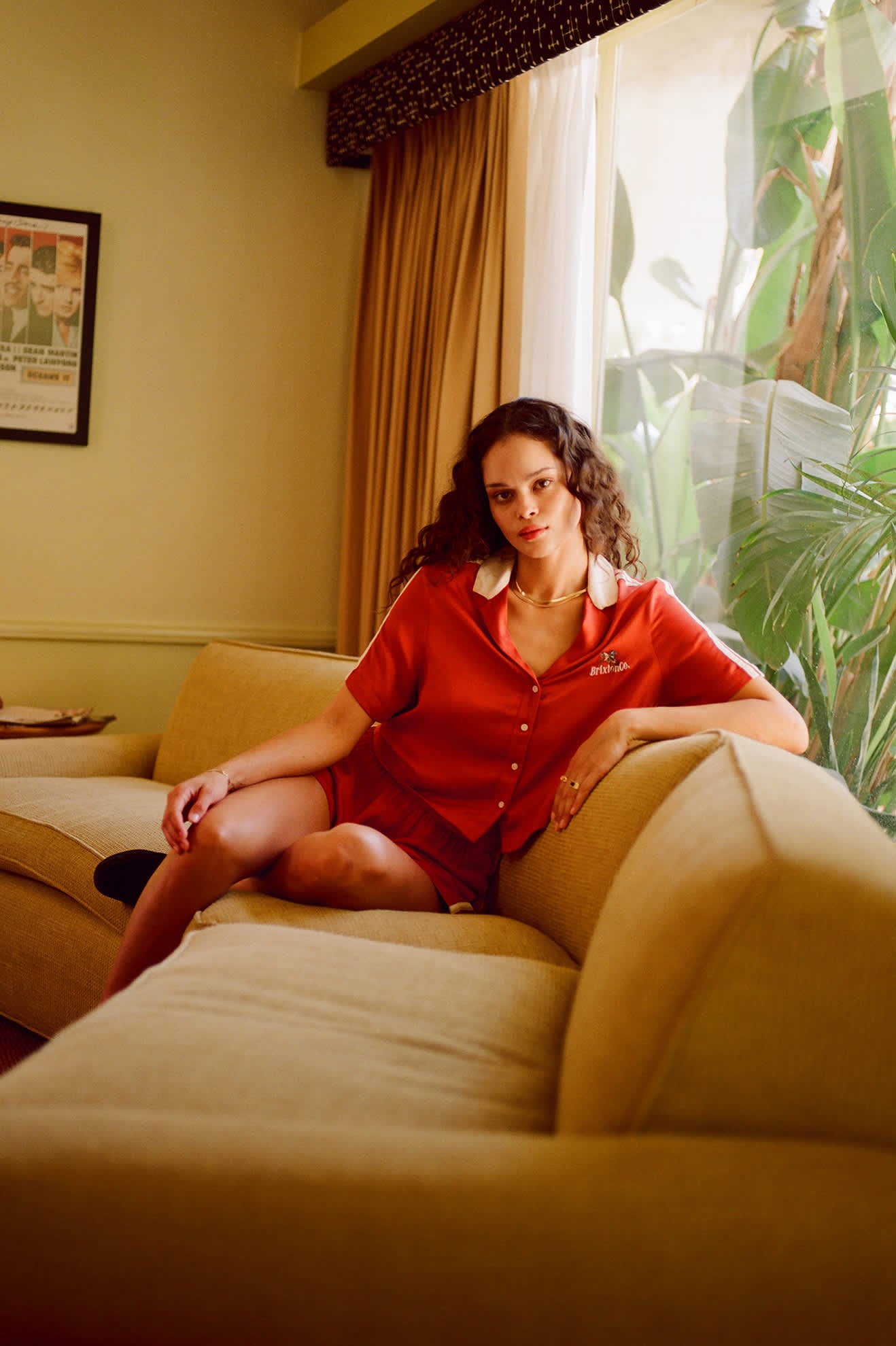 Women's Silky S/S Bowling Button Down in the color Burnt Brick - Men's Lifestyle image