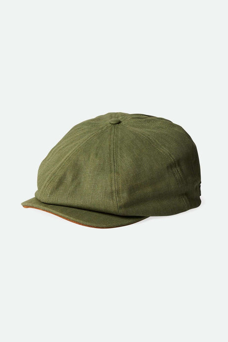 Brixton Unisex Fender Factory Brood Newsboy Cap - Olive Surplus | Main