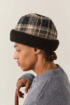 Unisex Ginsburg Hat in the color Navy/Sand/Cream - Men's Back View