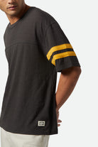 Men's Vintage Football Mesh Jersey T-Shirt in the color Washed Black/Ray Flower - Additional Fit View