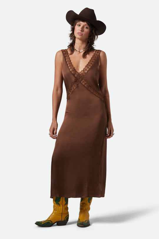 Women's The Ridge Slip Dress in the color Pinecone Brown - Women's Front View