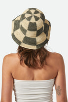 Women's Redding Bucket Hat in the color Whitecap/Deep Forest - Women's Back View