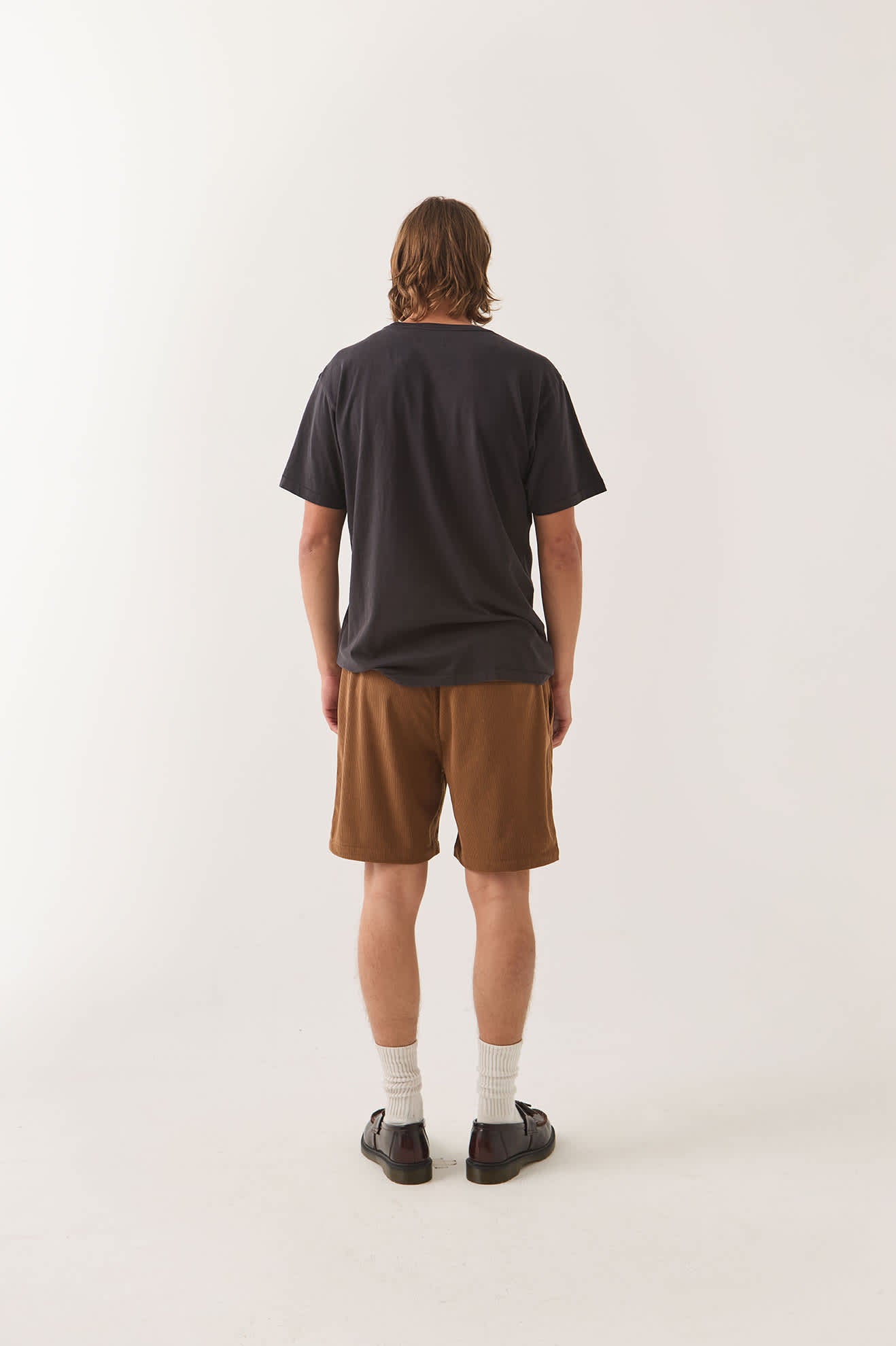Men's Everyday Corduroy Short in the color Tobacco Brown - Men's Back View