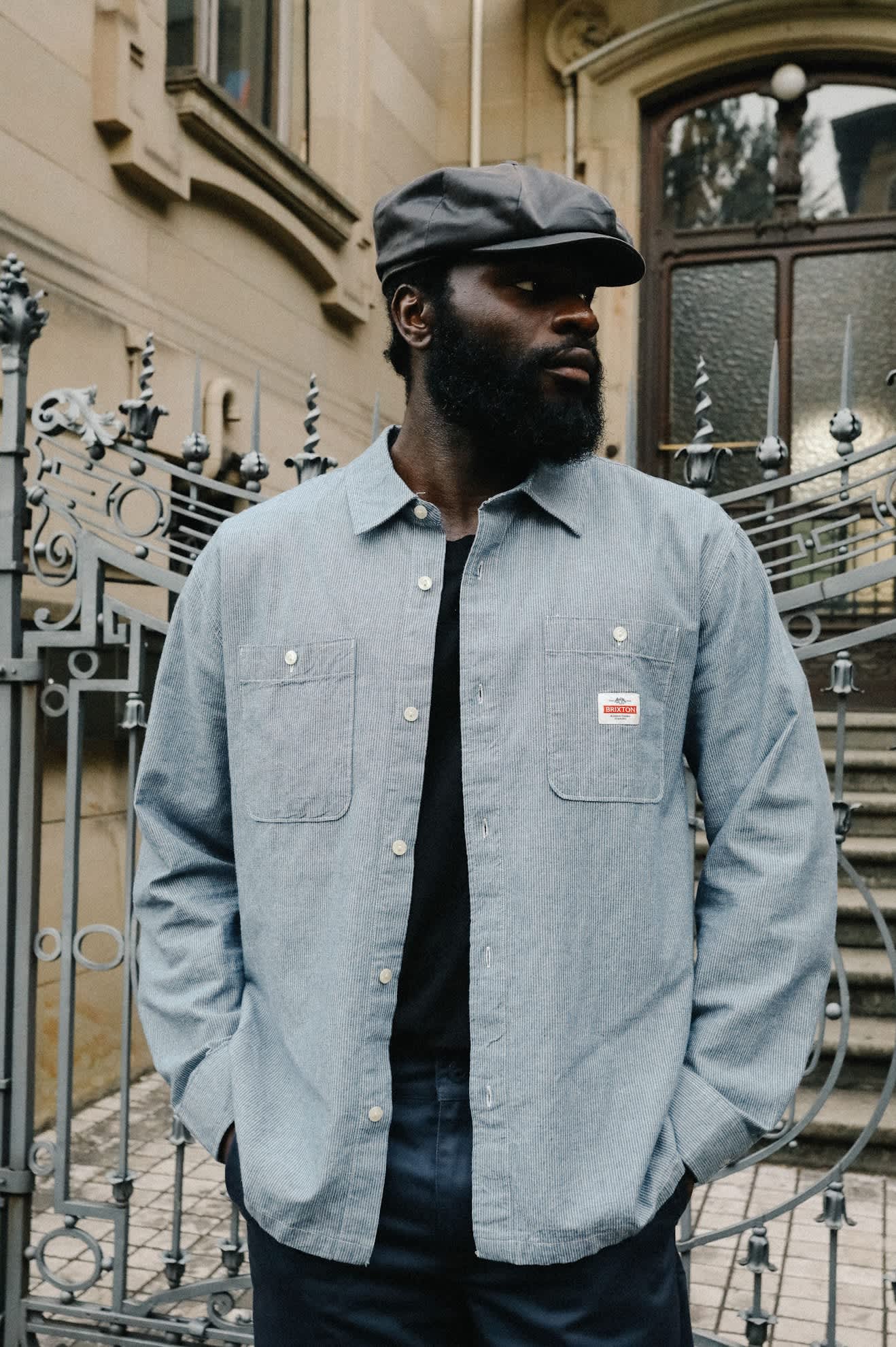 Men's Trademark Long Sleeve Shirt in the color Blue Chambray Micro Stripe - Men's Lifestyle image