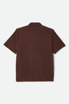 Men's Theo Jacquard Short Sleeve Polo in the color Chocolate/Off White - Additional Laydown image
