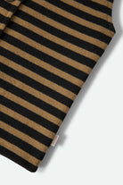 Women's The Audrey Knit Top in the color Washed Black/Khaki Stripe - Additional Laydown image