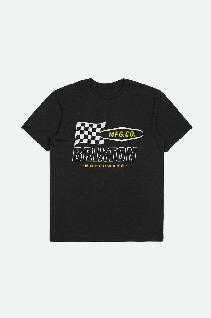 Brixton Men's Motorway Heavyweight Relaxed T-Shirt - Black Classic Wash | Main