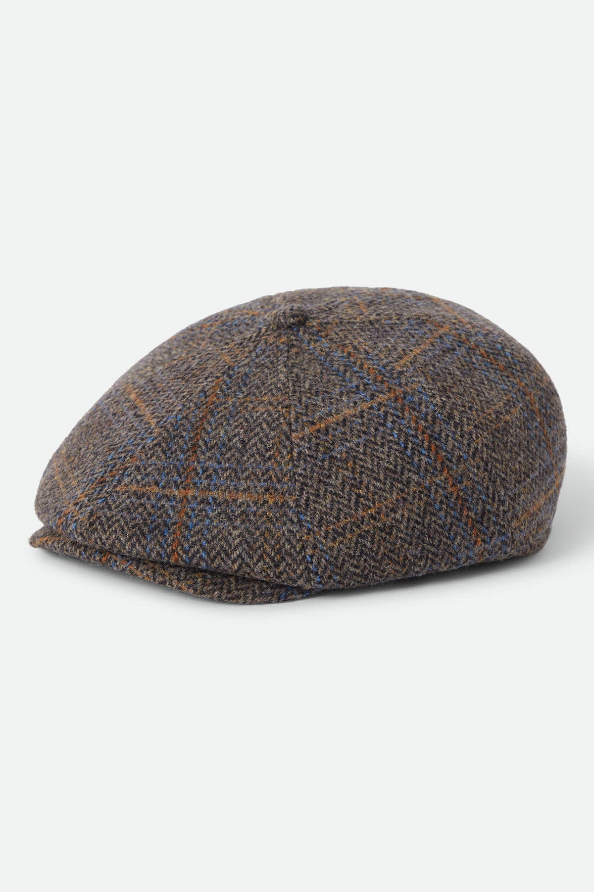 Unisex Brood Newsboy Cap in the color Slate Blue/Sepia/Orange - Front Product View