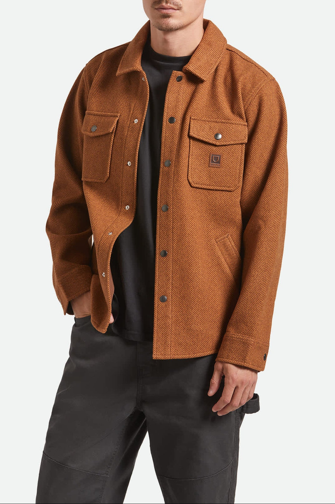 Men's Durham Brushed Menswear Jacket in the color Brushed Pinecone - Men's Front View