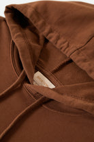 Women's Cross Loop French Terry Hoodie in the color Pinecone Brown - Additional Laydown image
